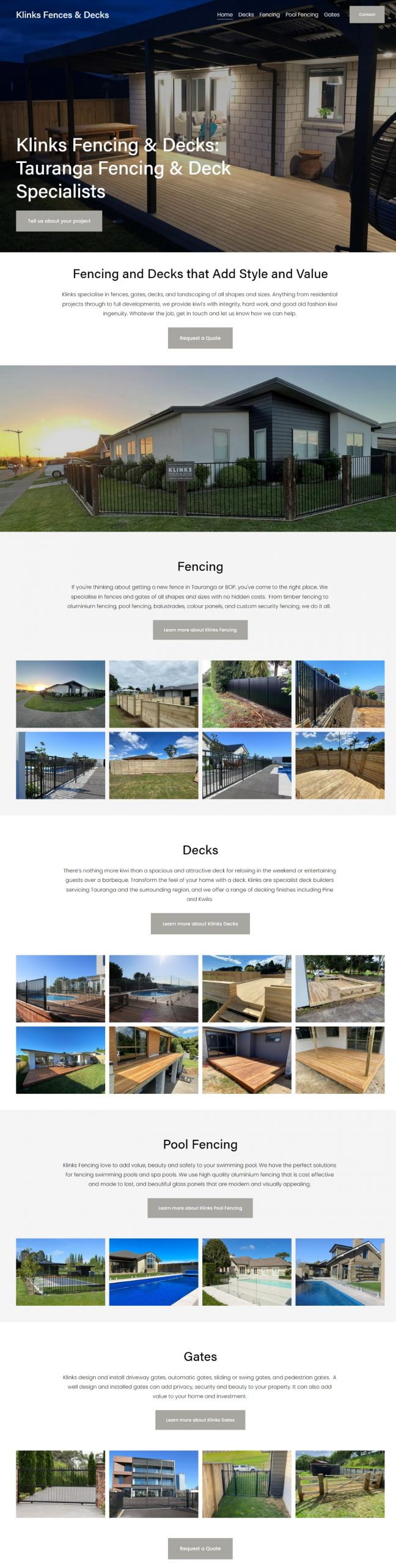 Klinks fencing Tauranga - New homepage