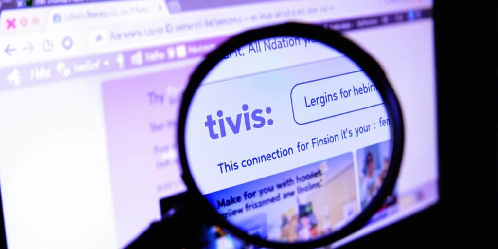 Magnifying glass over web page